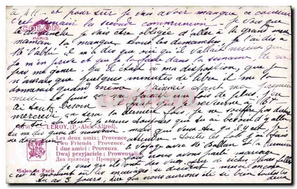 Junge mit einer Ziege — Paul LEROY — Verlag Salon de Paris, n°4056 - Rückseite