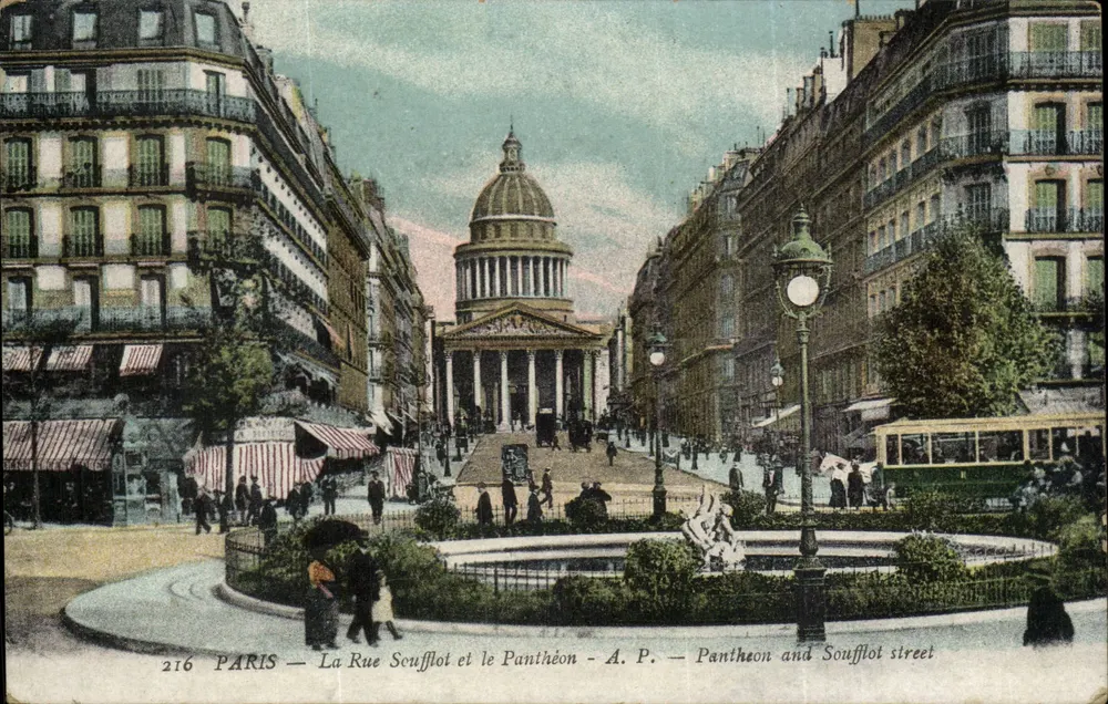 Paris — La Rue Soufflot und der Panthéon — A.P. — Panthéon und Rue Soufflot - Vorderseite