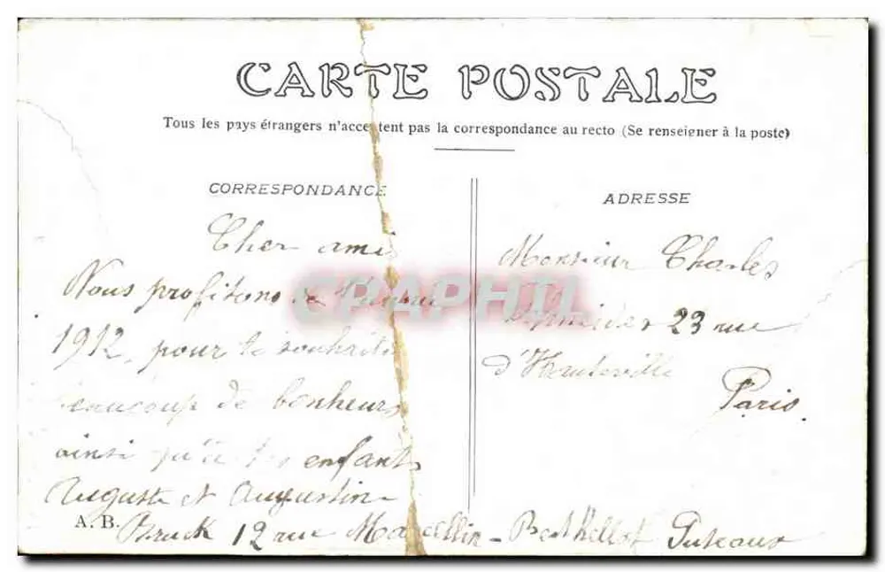 Paris. — Monumento de Gambetta — editor não visível - Verso
