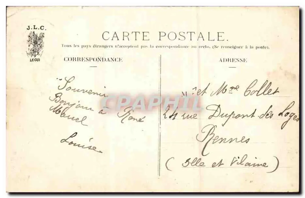 Paris — Palácio do Eliseu. Avenida dos Campos Elísios — J. L. C. n°117 - Verso