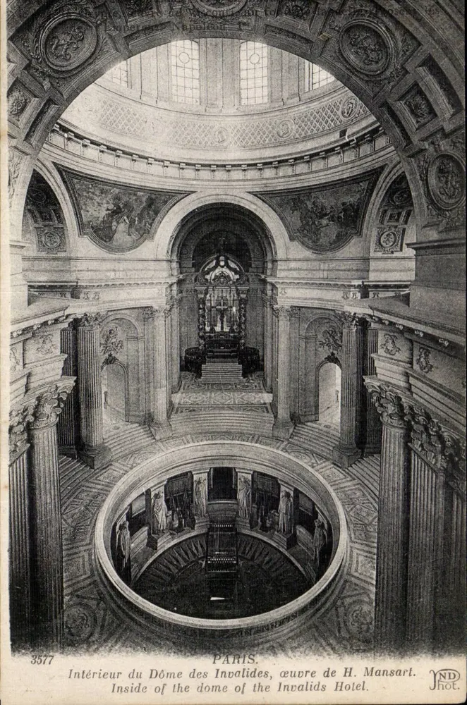 Innenansicht des Doms der Invaliden — Werk von H. Mansart — Verlag ND hot. n° 3577 - Vorderseite