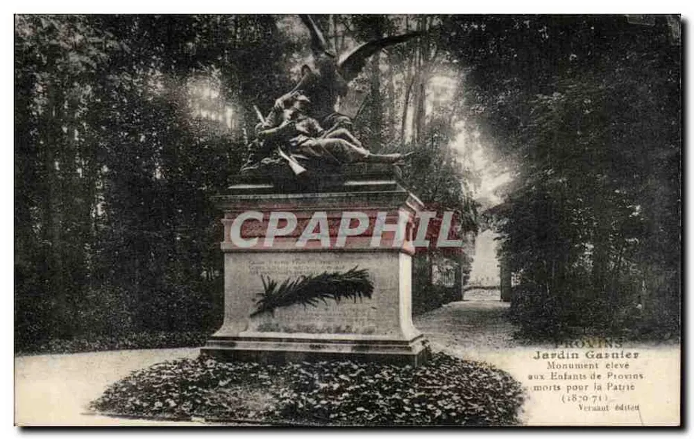 Jardin Garnier — Monument erguido aos filhos de Provins mortos pela Patria — Veraunt Editor - Frente