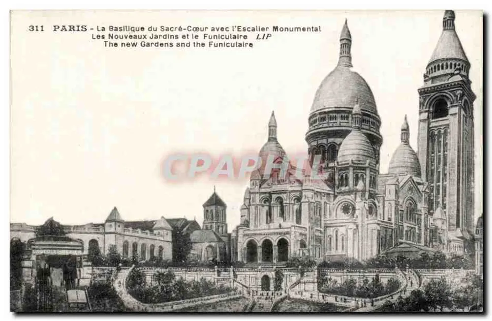 Paris - Die Basilika des Heiligen Herzens mit der Monumentalen Treppe - Éditions Artistiques LIP n°311 - Vorderseite