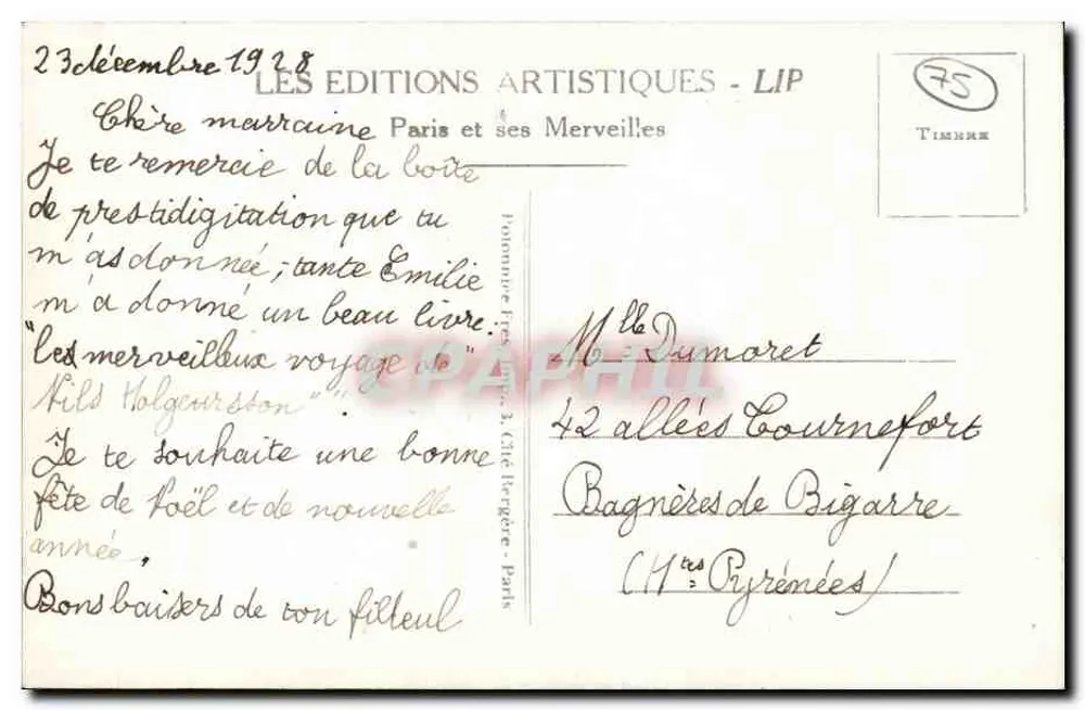 Paris - Die Basilika des Heiligen Herzens mit der Monumentalen Treppe - Éditions Artistiques LIP n°311 - Rückseite