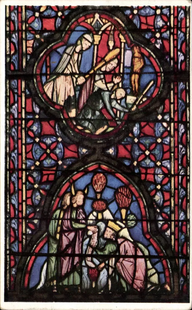Fensterbild der Kapelle des Dentéronome — Mose und Josua — Strafen für Götzendiener - Vorderseite