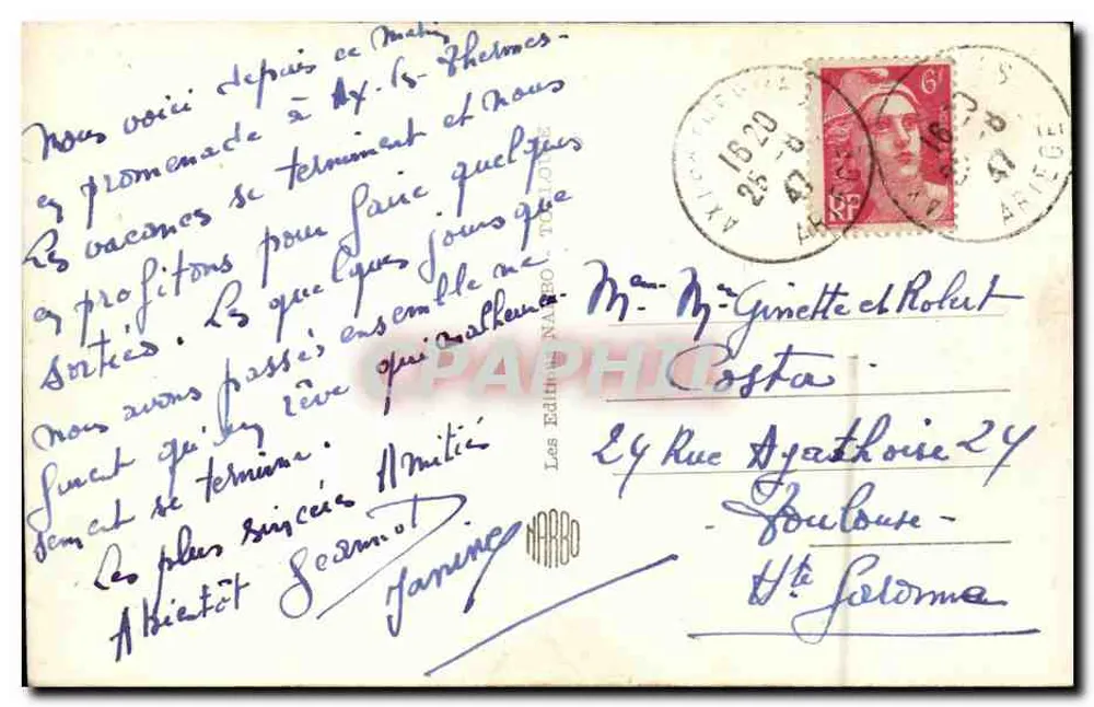 Les Thermes - Estabelecimento « Le Modécie » — N° 150 — Editor NARBO - Verso