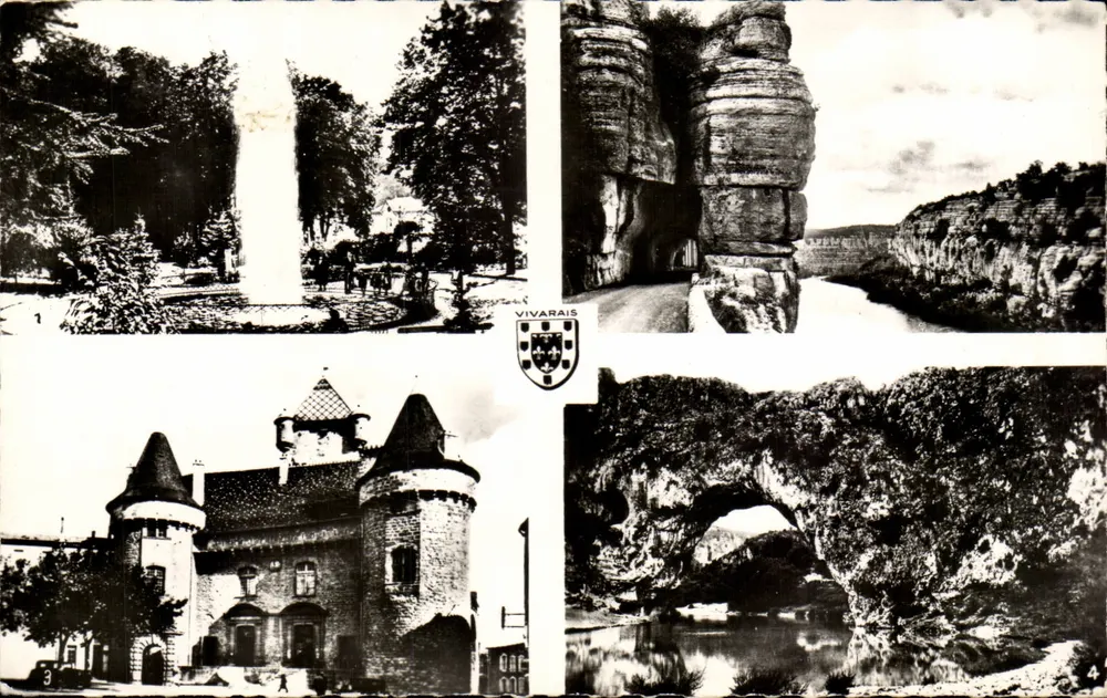 Vivaraïs — Paesaggio e castello — Editore Vals-les-Bains - Recto