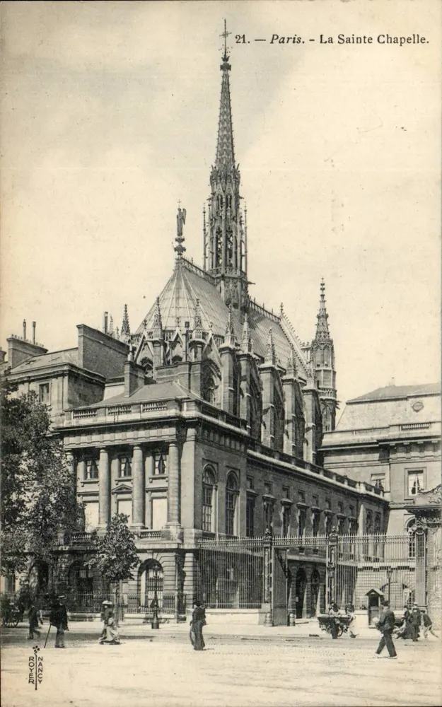 Paris - A Capela Santa — vista do edifício gótico com seu campanário, editor BOYAC, n°21 - Frente
