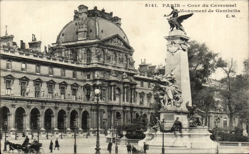 Paris — Cour du Carrousel — Monument de Gambetta — E.M. n°5141 - Frente