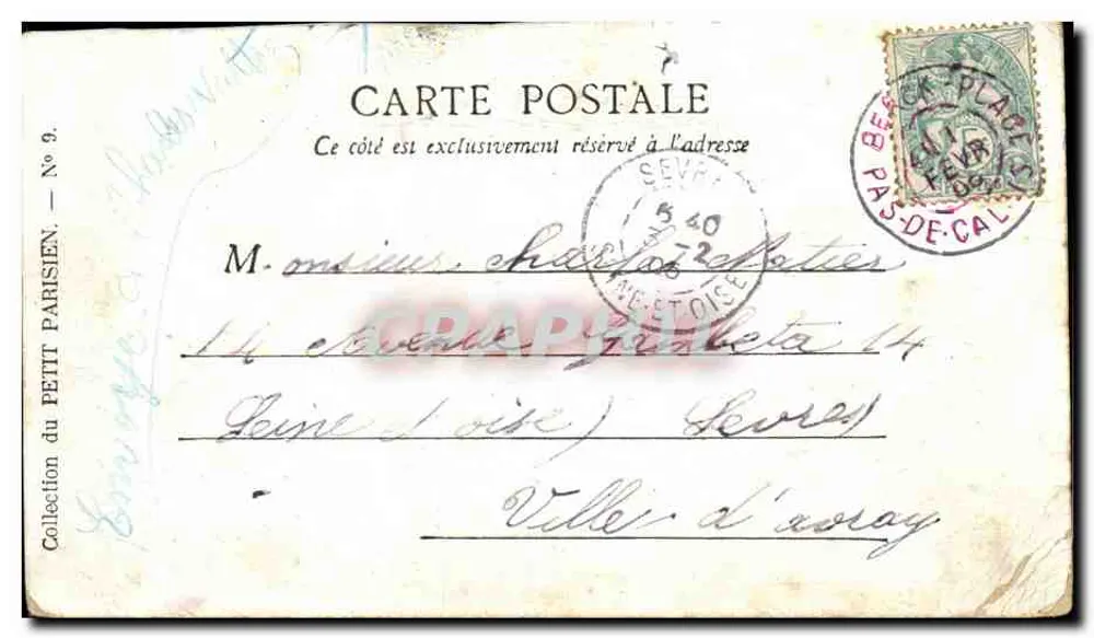 Paris — A avenida dos Campos Elísios — editor Petit Parisien, n°9 - Verso