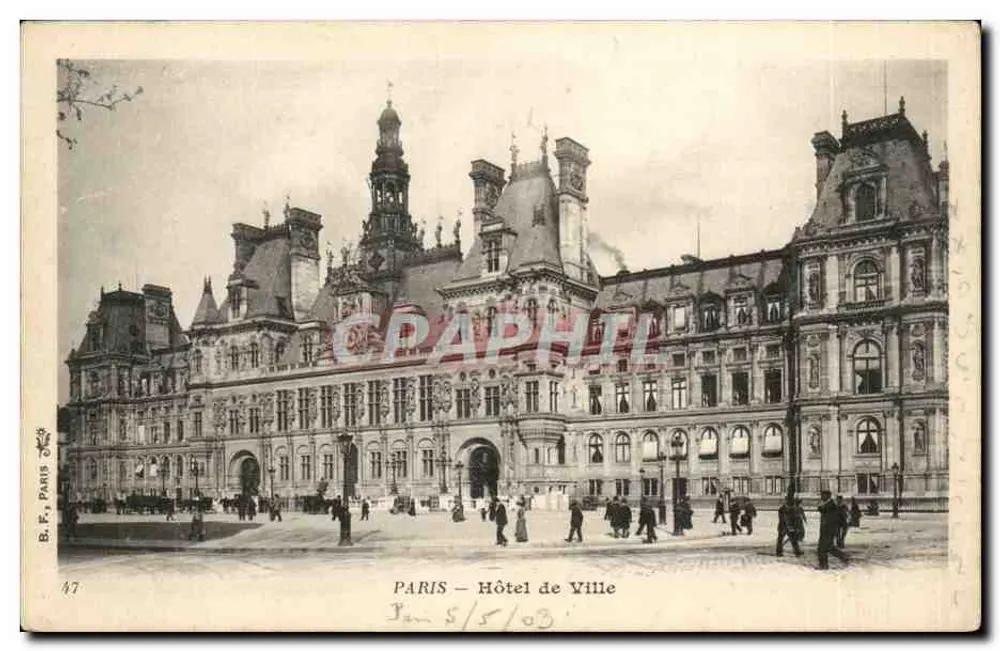 Paris — Hotel de Ville — B.F. Paris, n°47 - Frente