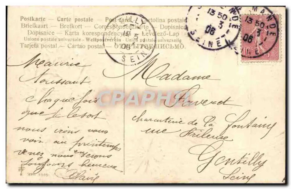 Flores de papoulas — Carta postal — Editor não identificado - Verso