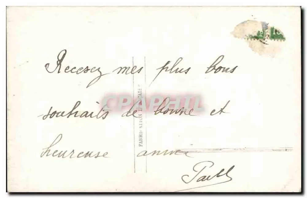 Bonne Année — paysage hivernal avec roses et gui — éditeur Paris 755 - Verso