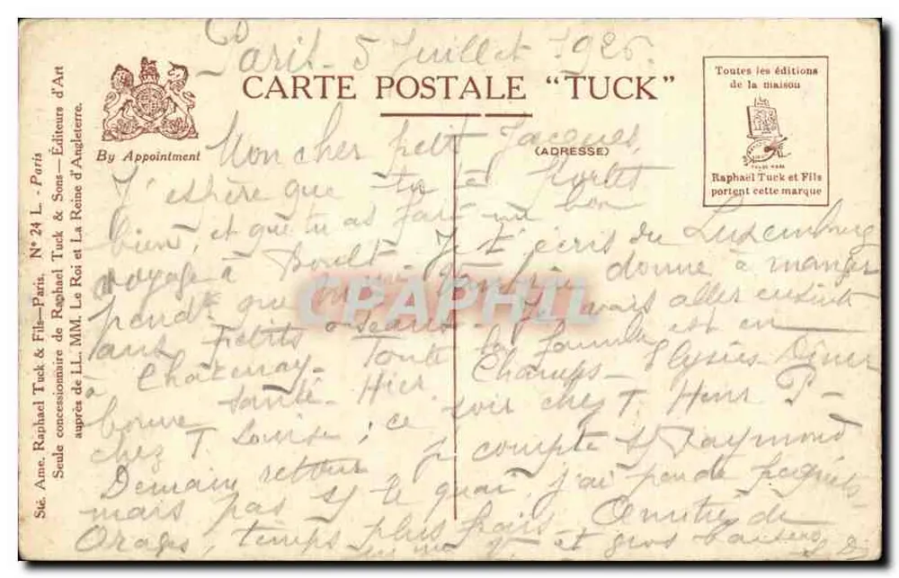 Paris. O Sagrado Coração — visão da basílica — editor Vilette, n° 24 L - Verso