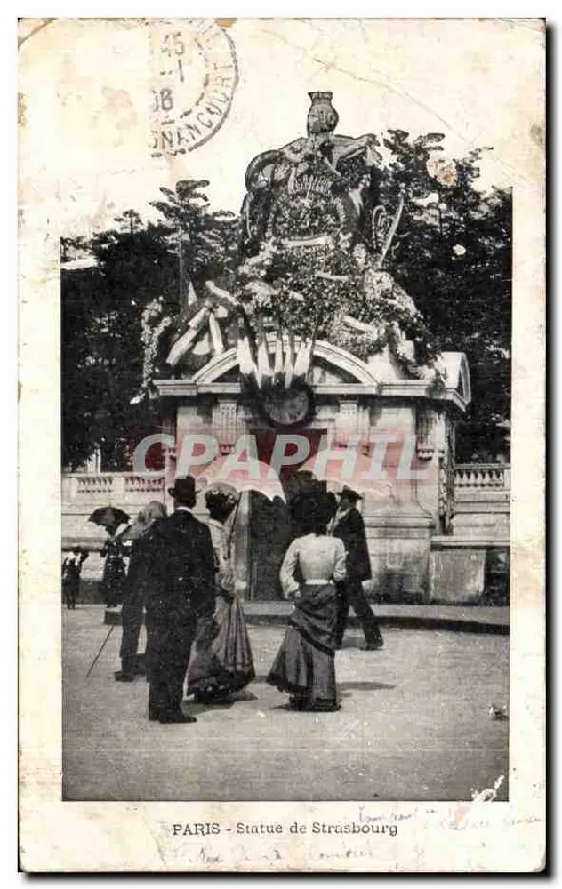 PARIS - Statua Strasburgu — wydawca nieznany, numer serii nie widoczny - Awers