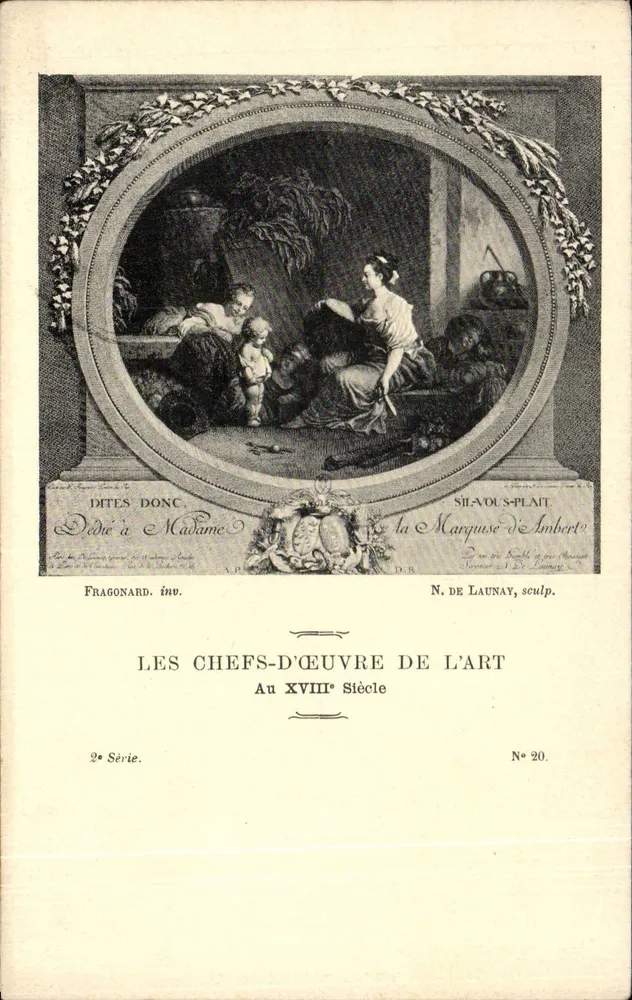 Die Marquise d'Imbert — Meisterwerke der Kunst aus dem 18. Jahrhundert — 2. Serie, Nr. 20 - Vorderseite