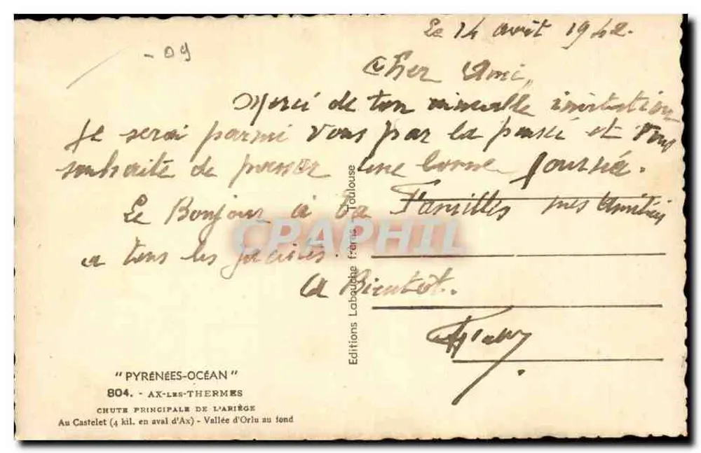Hauptwasserfall des Ariège — Ax-les-Thermes — Editions Labouque - Rückseite