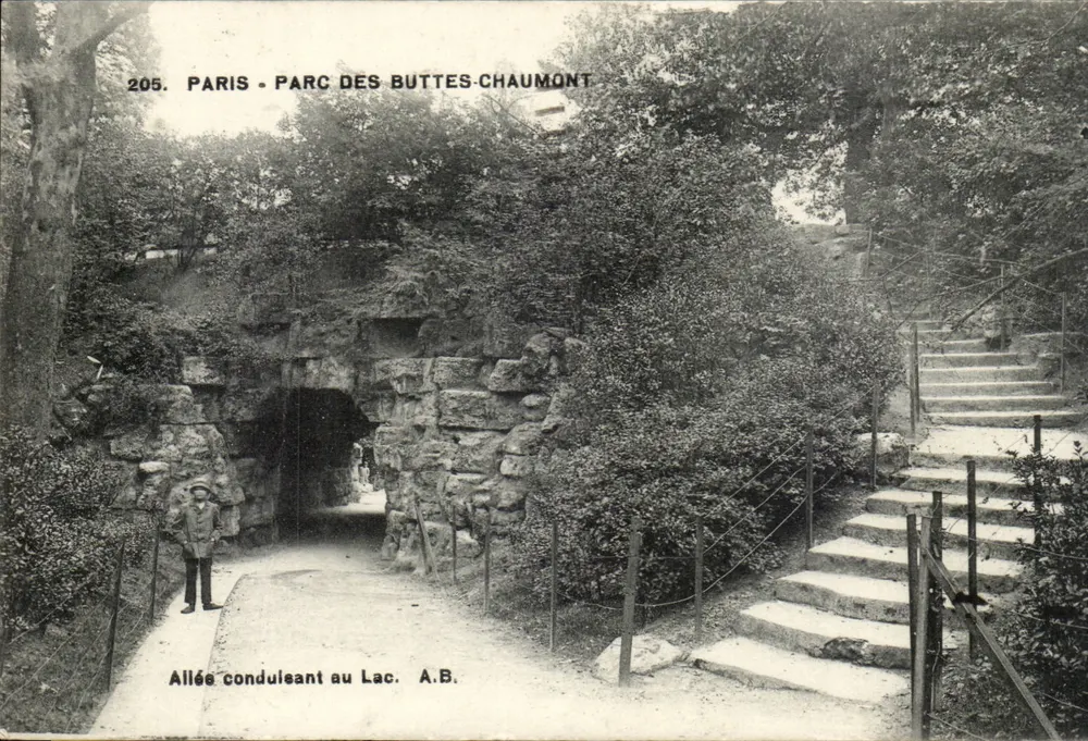 Parijs - Park van de Buttes-Chaumont — Allée conduisant au Lac — A.B. uitgever - Voorkant
