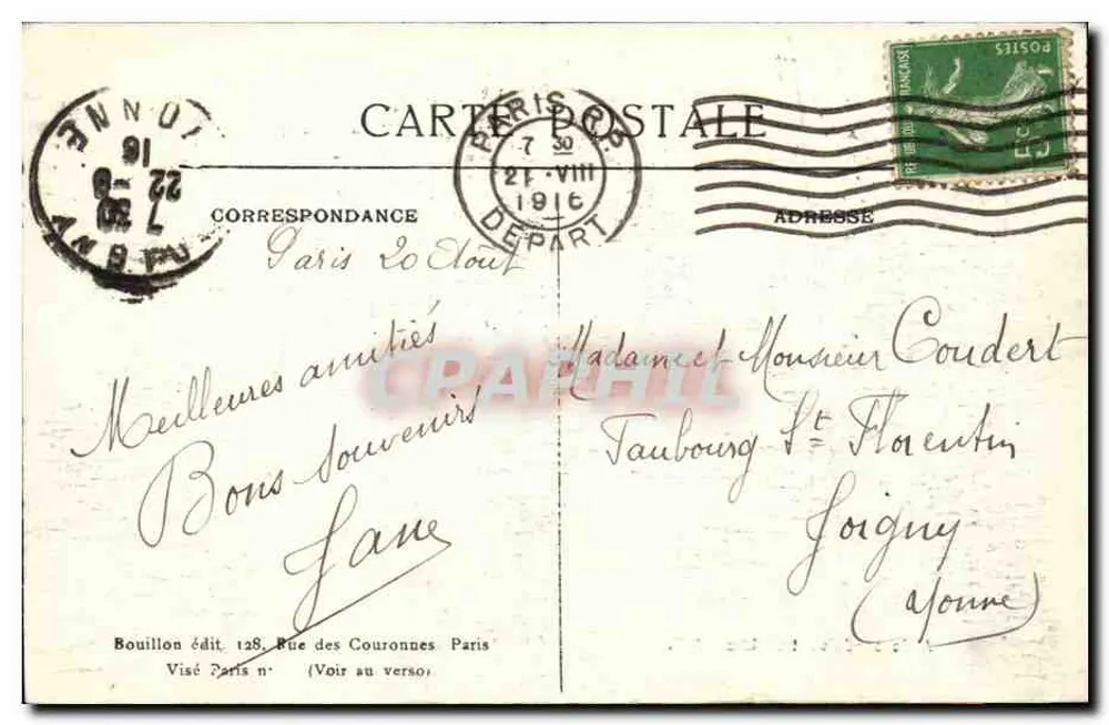 Parijs - Park van de Buttes-Chaumont — Allée conduisant au Lac — A.B. uitgever - Achterkant