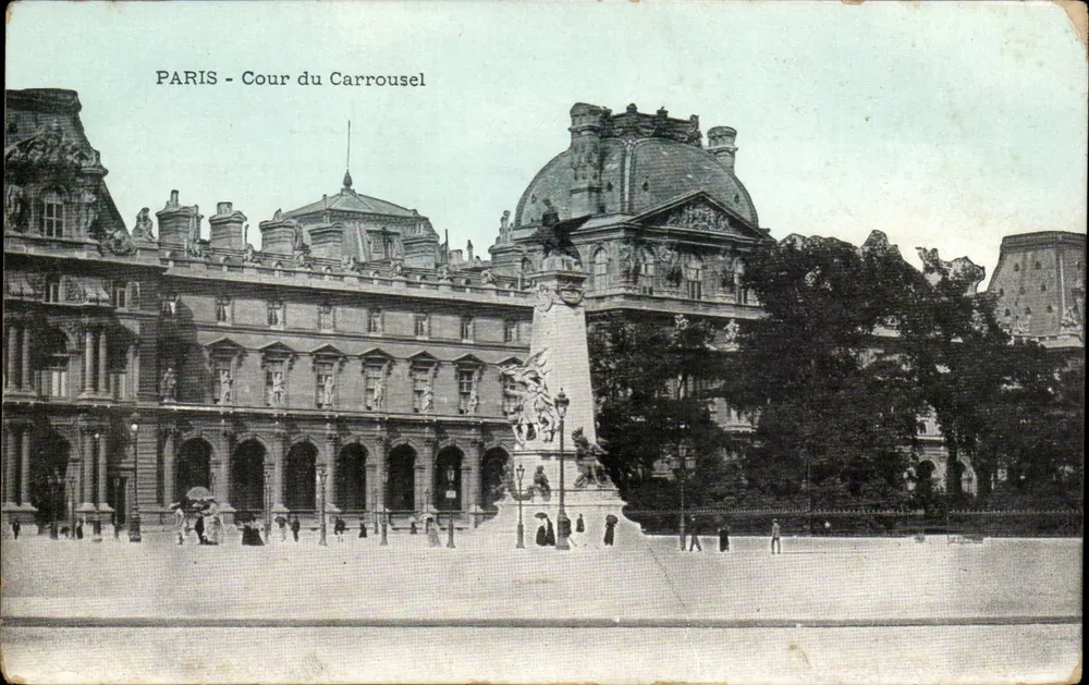 Paris - Cour do Carrousel — vista do monumento equestre — editor desconhecido - Frente