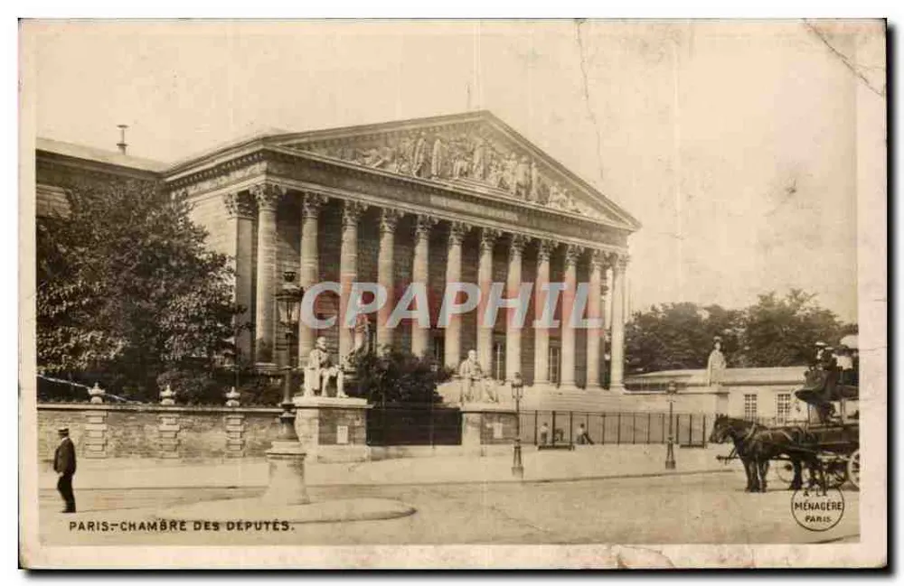 Paris — Câmara dos Deputados — editor A. La Ménagère, Paris - Frente