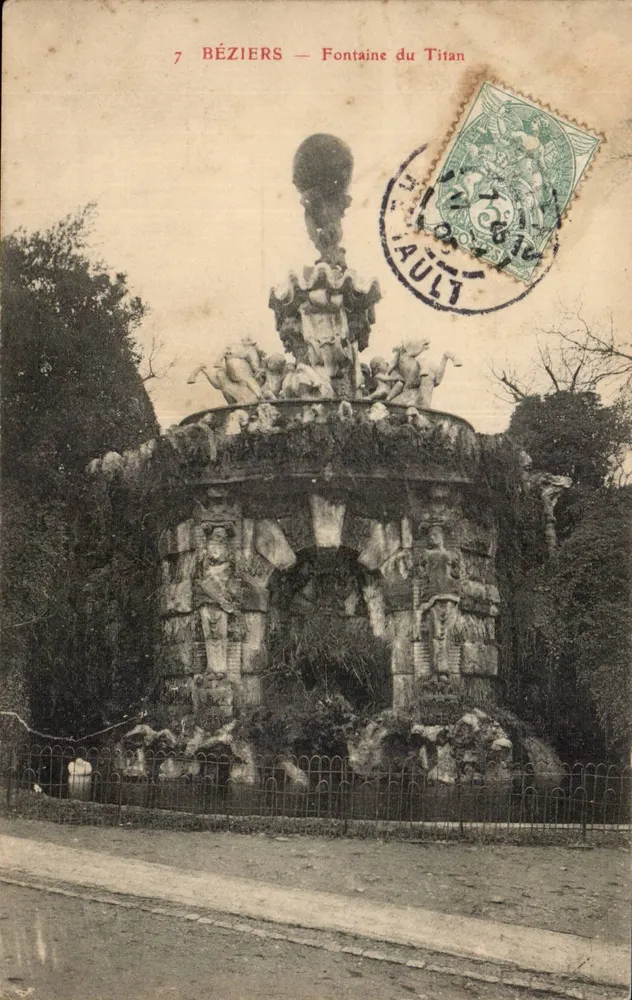 Béziers — Fontaine du Titan — Verlag Ault - Vorderseite