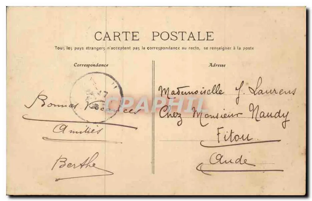 Béziers — Fontaine du Titan — Verlag Ault - Rückseite
