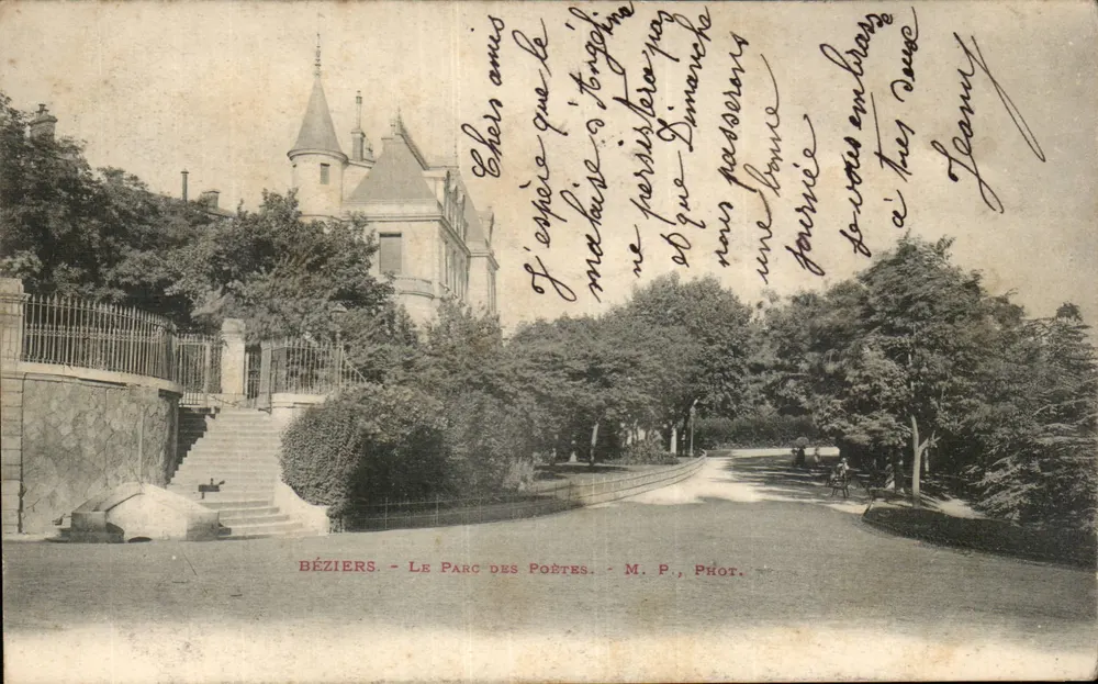 Béziers - O Parque dos Poetas — M. P., Fot. - Frente