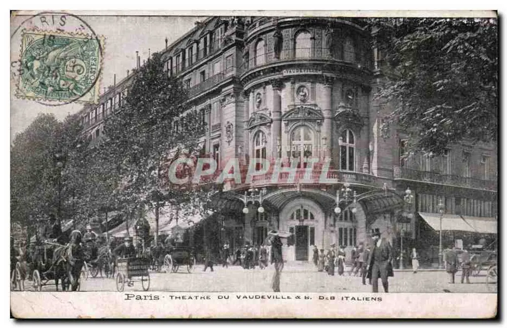Paris - Theater des Vaudeville & Salle des Italiens — unbekannter Verlag, Seriennummer nicht sichtbar - Vorderseite