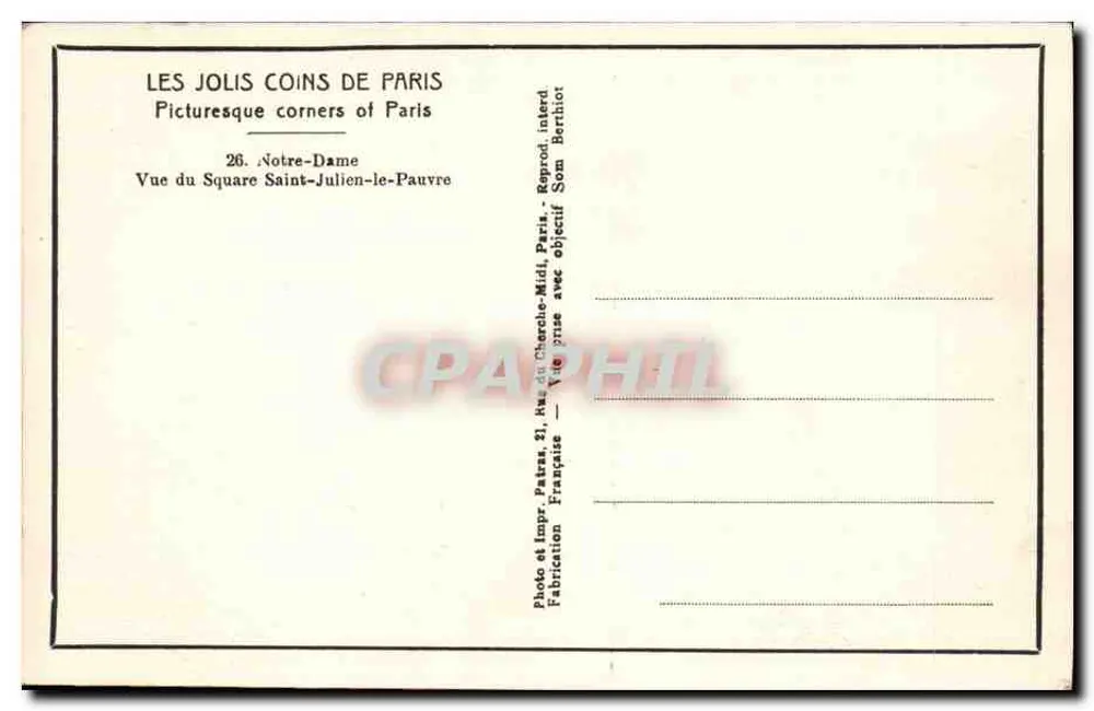 Notre-Dame de Paris — Ansicht des Square Saint-Julien-le-Pauvre — Patras - Rückseite