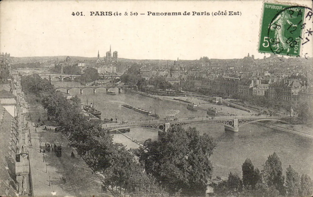 PARIS (4e & 5e) — Panorama de Paris (lado Leste) — Editor não identificado, n° de série 401 - Frente