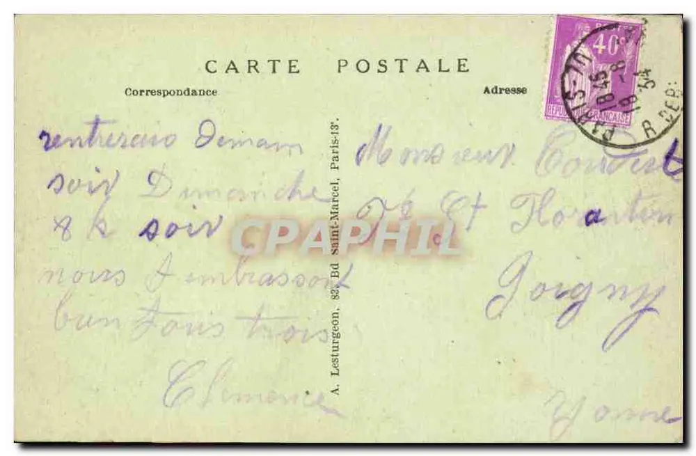 Paris — Das Rathaus und die Pont d'Arcole — A.P. 121 - Rückseite