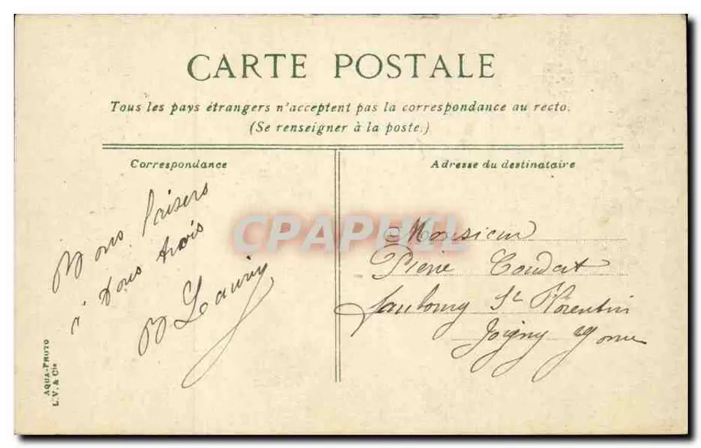 PARIS - O Palácio do Luxemburgo — editor L.V. & Cie, n° 673 - Verso