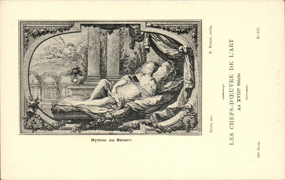 Hymne zum Kuss — N. Ponce, Bildhauer — Meisterwerke der Kunst, 30. Serie, Nr. 387 - Vorderseite