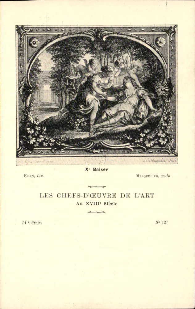 Beijo — Os Chefes-Obra da Arte, século XVIII — G.P. Paris, Depositado, n° 427 - Frente