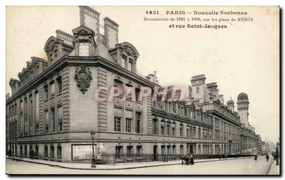 Paris — Neue Sorbonne und rue Saint-Jacques — 1885-1900 nach Plänen von NÉNOT wiederaufgebaut - Vorderseite