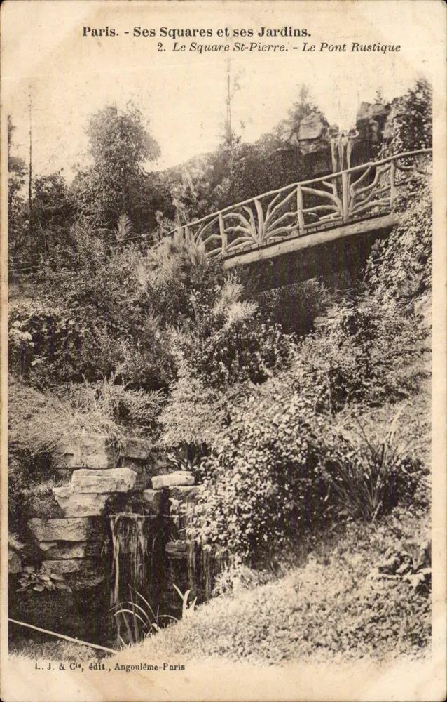 Paris - Seine Plätze und Gärten. 2. Der Square St-Pierre - Der Rustikale Brücke — L. J. & Cie, Angoulême-Paris - Vorderseite