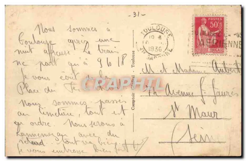 Toulouse — O Donjon — C. V. - Verso