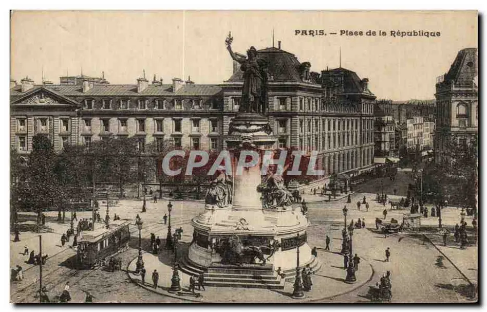 Paris — Praça da República — editor E. Verfaller - Frente