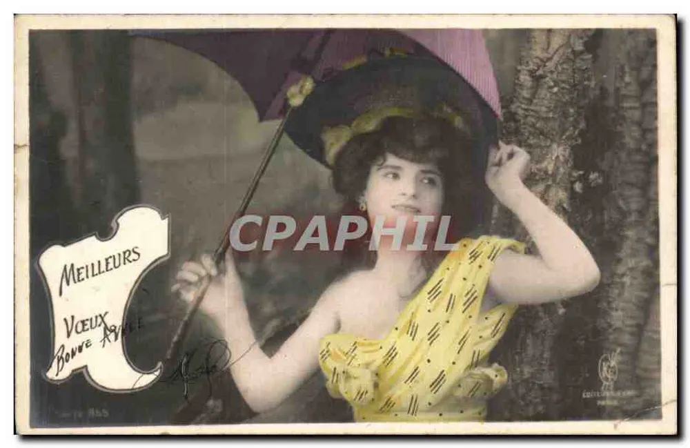 Frau unter dem Regenschirm — Verlag L. B. Paris — Nr. 185 - Vorderseite