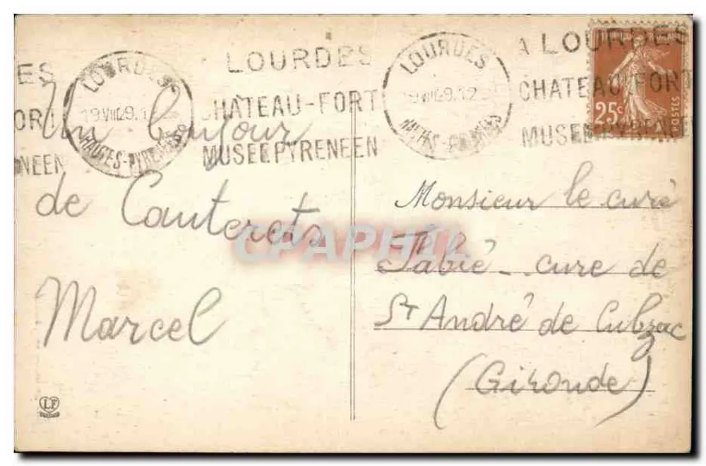 Cauterets — Conjunto do Pont d'Espalion — Editor L. Hautes-Pyrénées, n° 577 - Verso