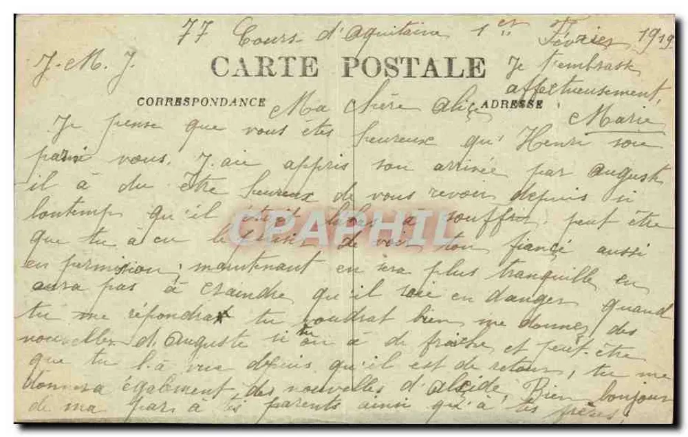 Bordeaux — Gare d'Orléans — éditeur C.B. n°74 - Verso