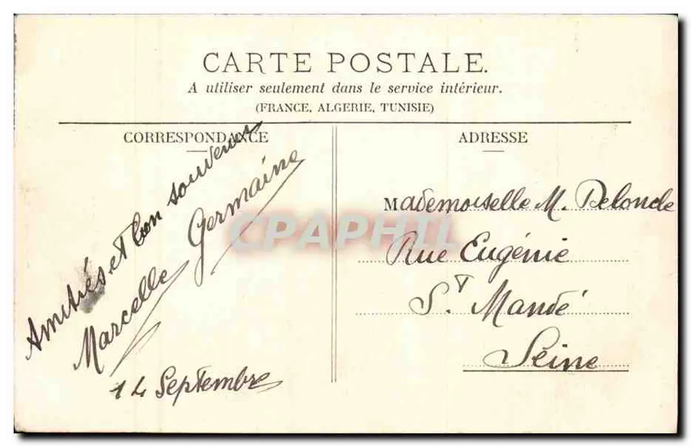Bois de Vincennes — Le Ruisseau de l'Avenue Daumesnil — Dumi-Brodure & Greger Frères (Déposé) - Verso
