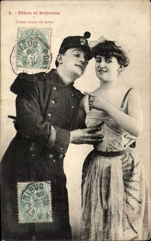 Pitou und Bobonne — Ich bevorzuge einen Kuss — Phototype A. Basset, Paris - Vorderseite