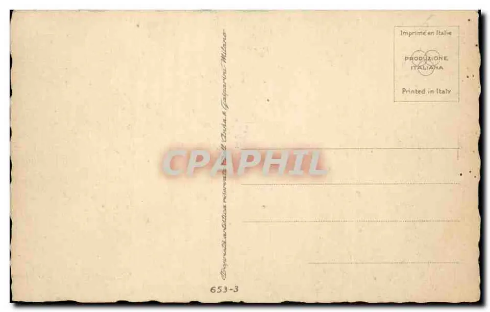 Sob o céu crepuscular — Embarcações no mar — Produzione Italiana, n° 653-3 - Verso