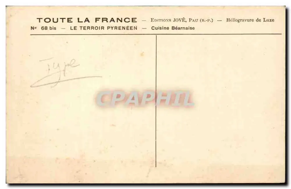 Bärental-Küche — Das pyreneische Land — Éditions Jové, Pau (B.P.) - Rückseite