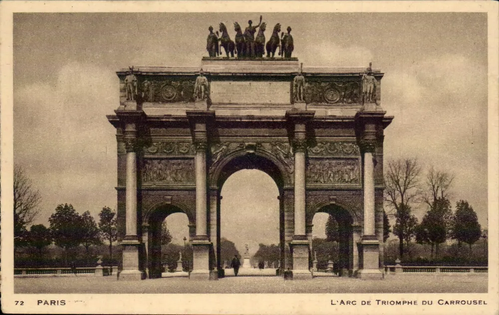 De Triomfboog van het Carrousel — Parijs — onbekende uitgever, n° 72 - Voorkant
