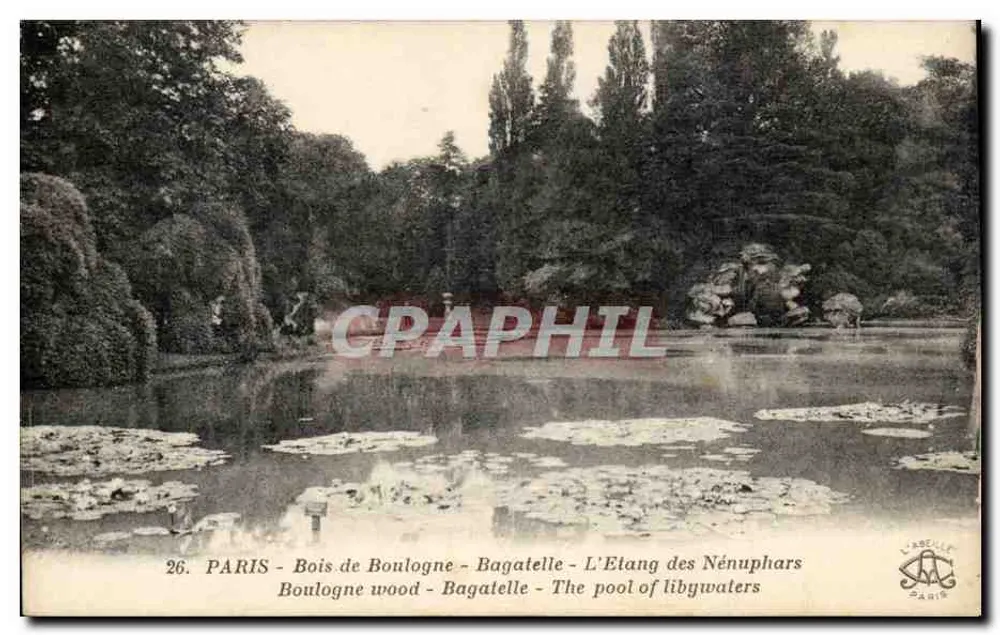 PARIS - Bois de Boulogne - Bagatelle - Der Teich der Wasserlilien — L'Abellé, Paris, n°26 - Vorderseite