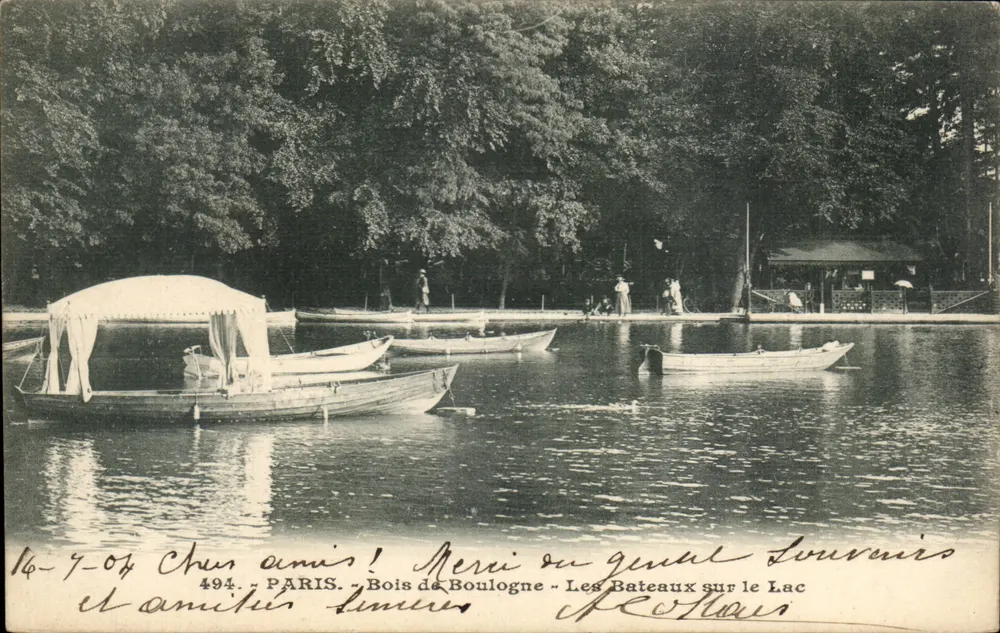 Bois de Boulogne — Die Boote auf dem See — Paris — Nr. 494 - Vorderseite