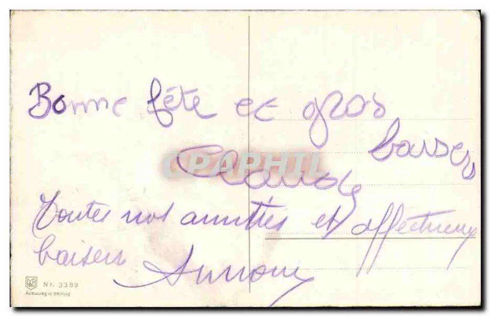 Blumenstrauß aus Vergissmeinnicht und Schuhe — Verlag MN — Touquet, 1915 - Rückseite